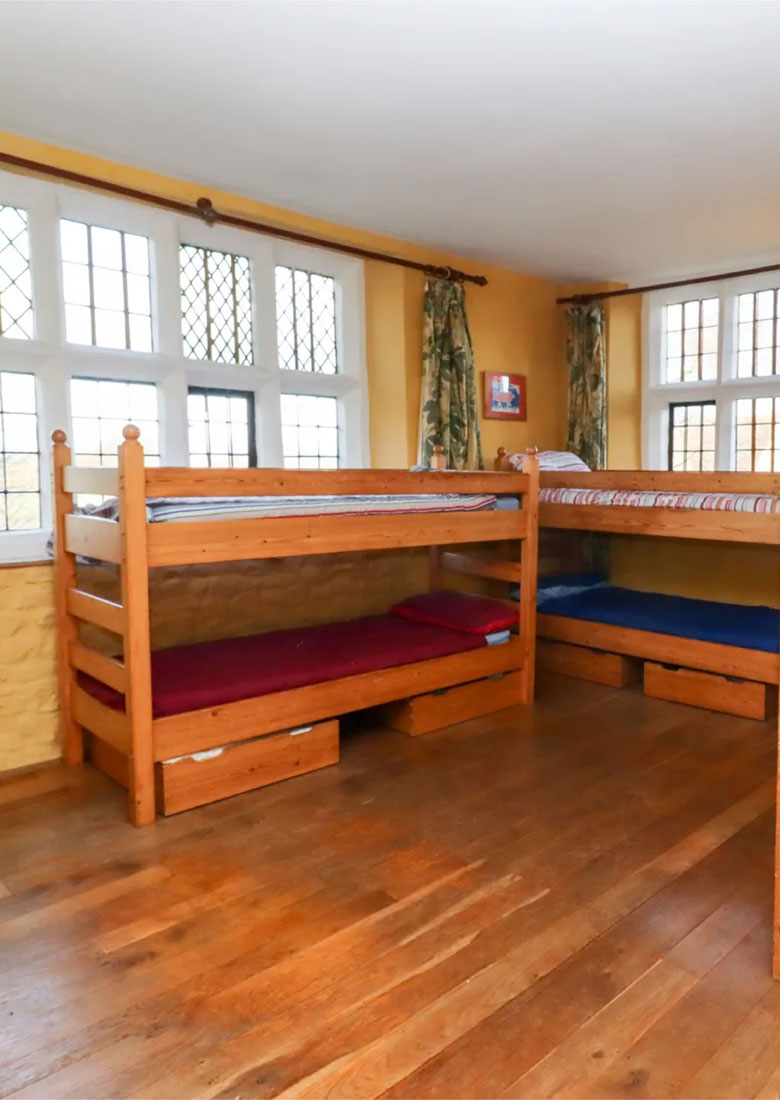 Dorm with bunks at Wick Court farm